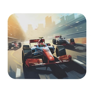 Sportwagen Racing Mauspad, Computerspiel Einzigartiger bedruckter Schreibtisch Cooles dekoratives ästhetisches Design Quadratische Matte