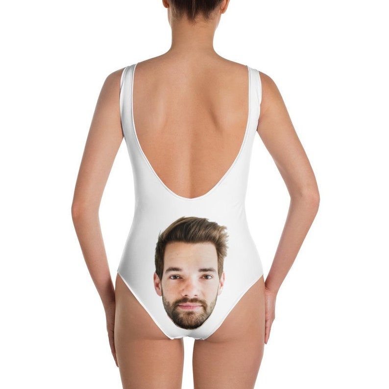 face printed on swimsuit