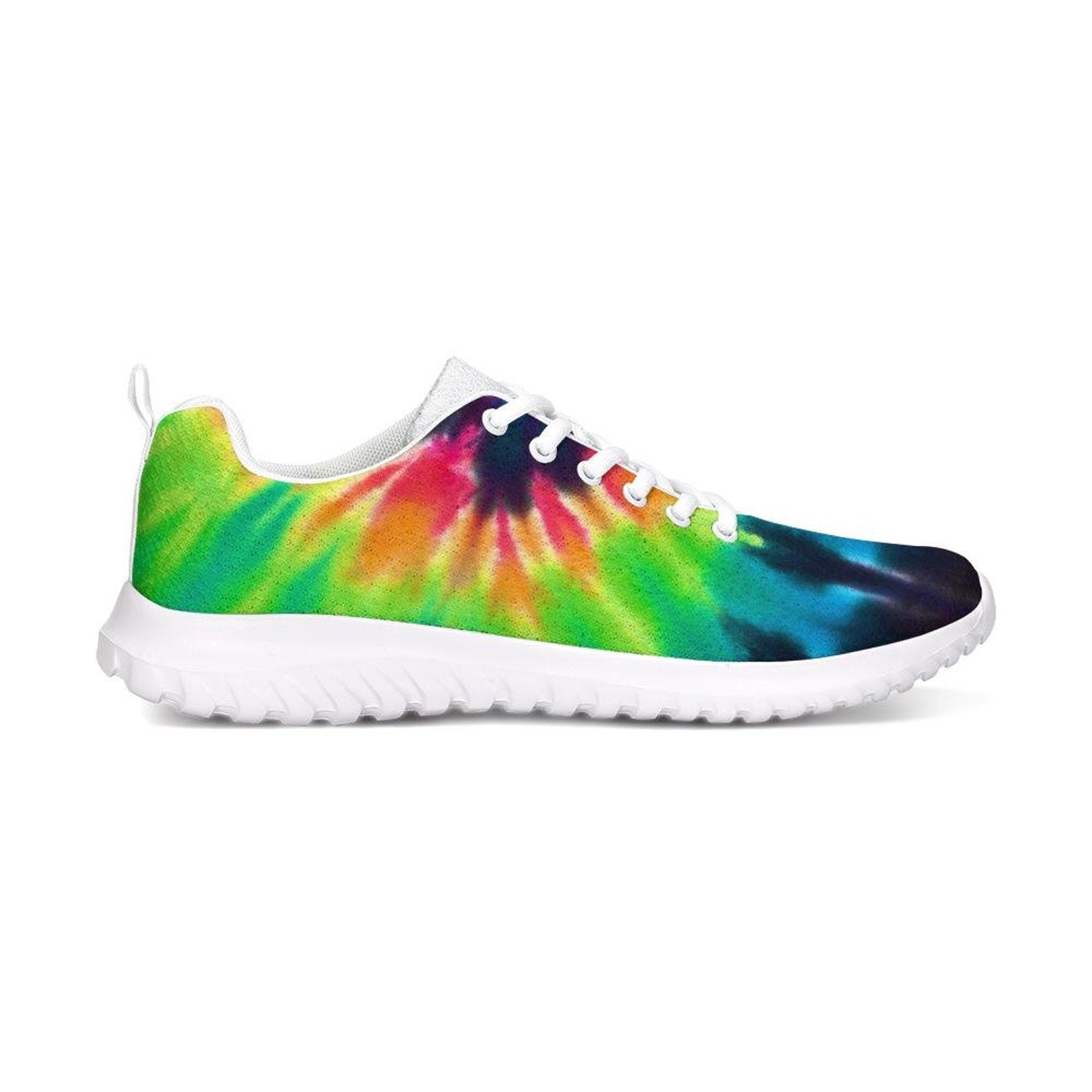 Pattern Print Tie Dye Black Sneaker Shoes For Men Women
