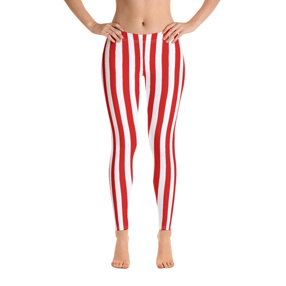 Leggings rayes rouges blancs femmes pantalons de yoga imprimes a rayures mignonnes rayures graphiques entrainement Running Gym Fun Designer Collants Cadeau Etsy Canada