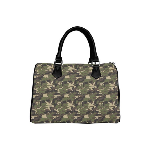 Small Clutch Bag in Camouflage Hair-on Hide Leather with Cross Body Option  - Personalised - Handmade in England by Will Bees Bespoke