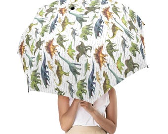 Dinosaur Umbrella, Animal Print Dino Trex Golf Anti-UV Semi-Automatic Sun Rain Parasol Large Compact Windproof Designer Luxury Men Women