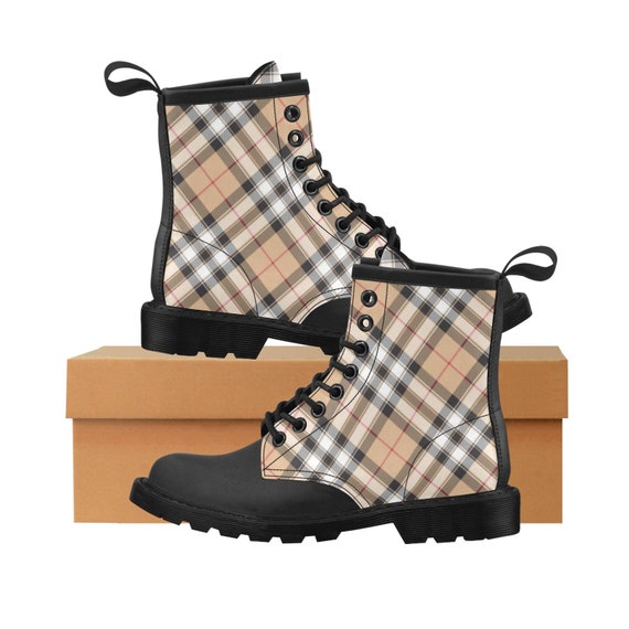 Ladies tartan ankle clearance boots