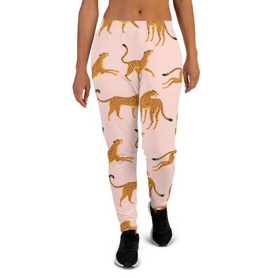 Pink Cheetah Pattern Women Joggers 