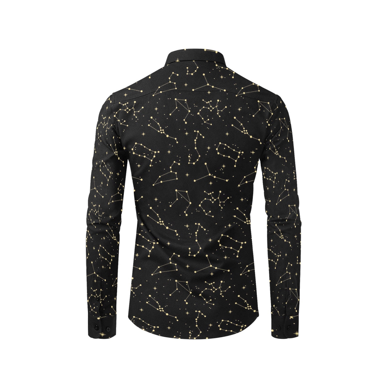 constellation dress shirt Constellation Short Sleeve Men Button Up Shirt, Space Stars Universe Print Casual Buttoned Down Summer Collared Dress Shirt 4XL