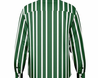 green and white striped mens dress shirt Dress Shirt in Green Stripe Twill