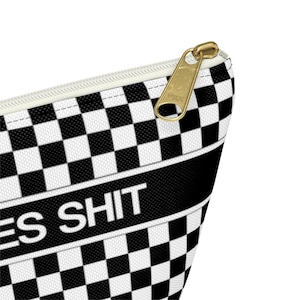My Diabetes Shit Bag, Funny Diabetic Supply Case Black White Checkered Type One 1 Accessory Zipper Travel Toiletry Pouch Gift w T-bottom image 8