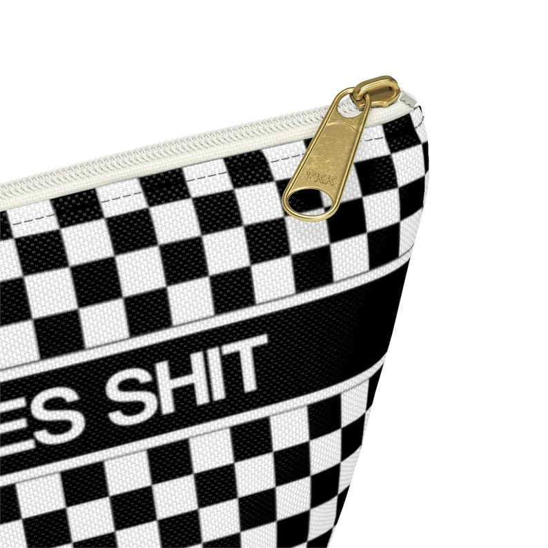 My Diabetes Shit Bag, Funny Diabetic Supply Case Black White Checkered Type One 1 Accessory Zipper Travel Toiletry Pouch Gift w T-bottom image 8