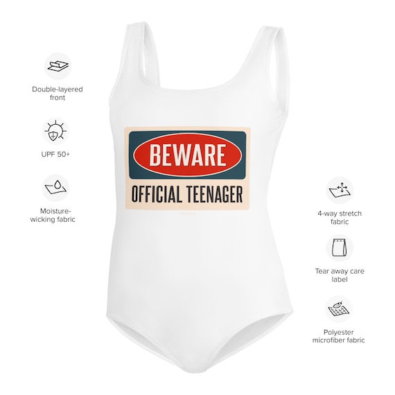 Official Teenager Youth Birthday Swimsuit, Beware 13 Years Old