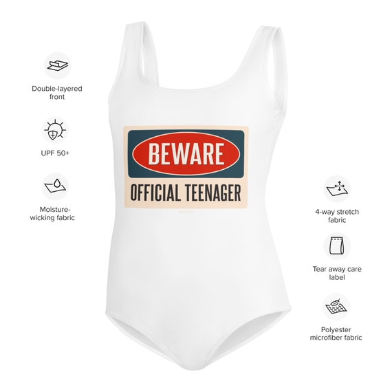 Official Teenager Youth Birthday Swimsuit, Beware 13 Years Old