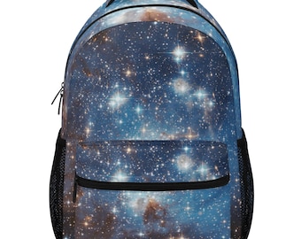 Galaxy Space Backpack, Universe Stars Constellation Blue Men Women Kids Books School College Waterproof Pockets 15 Inch Laptop Travel Bag