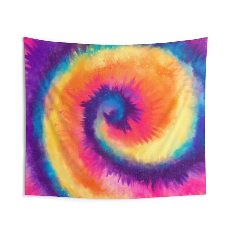 Tie Dye Tapestry Rainbow Wall Art Indoor Hippie Bohemian Etsy