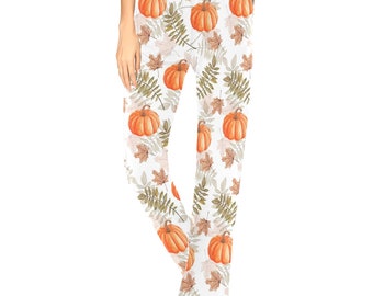Fall Pumpkins Women Pajamas Pants, Orange Autumn Satin PJ Funny Pockets Trousers Couples Matching Ladies Trousers Bottoms Sleepwear
