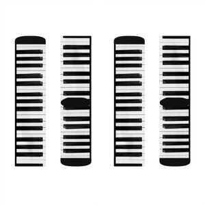 Piano Keys Socks, Fun Musical Player Gift Love Pianist Instrument Music Lover Musician Cool Funny Sublimation Crazy Cute Men Women Socks