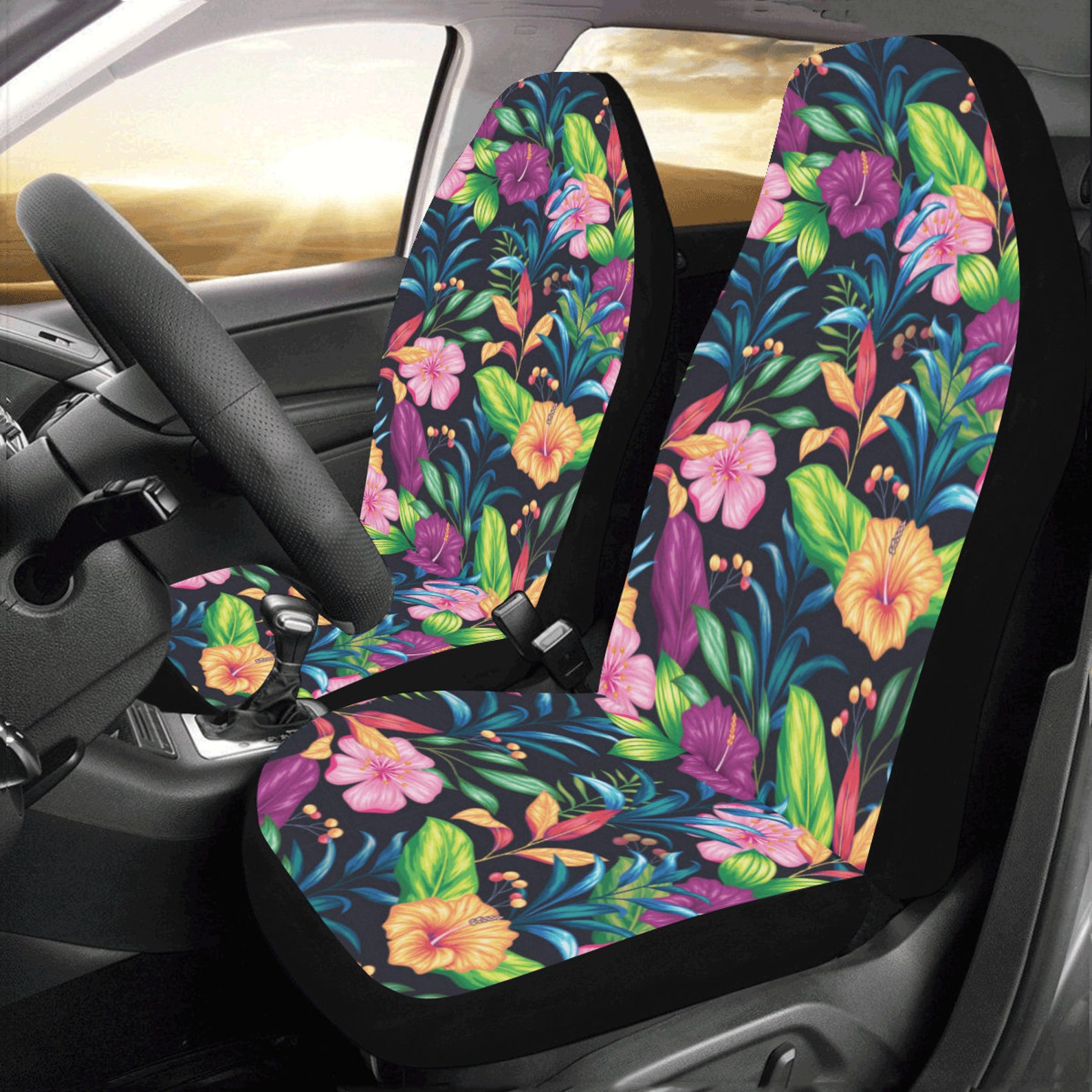 Flower Car Seat Covers for Vehicle 2 Pc Floral Pretty Cute Etsy UK