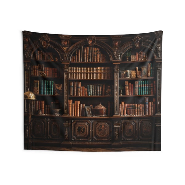 Reading Tapestry, Books Bookshelf Library Wall Art Hanging Landscape Aesthetic Large Small Decor Bedroom College Dorm Room