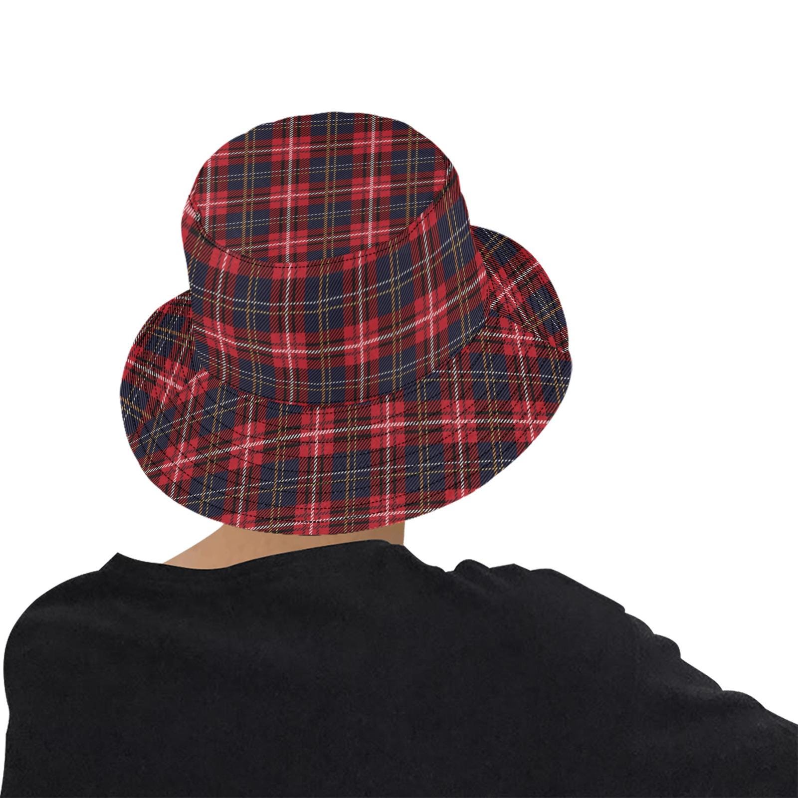 Michael by Michael Kors Red Tartan Plaid Bucket Hat W/Leather Trim M/L Tundra Twilight Tartan Bucket Hat – Tartan Chickadee® main image 2
