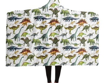 Dinosaurio Manta con capucha, Dino Sherpa Vellón Suave Esponjoso Acogedor Cálido Adultos Hombres Mujeres Niños Niños Gran Regalo Portátil