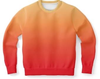 Red Orange Yellow Ombre Sweatshirt, Gradient Tie Dye Crewneck Fleece Cotton Sweater Jumper Pullover Men Women Adult Designer Top