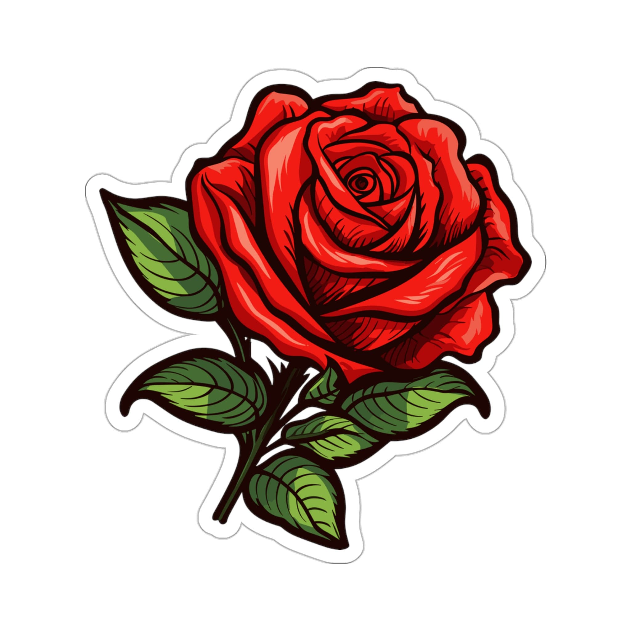 Red Roses Aesthetic Stickers Red Rose Sticker Decal, Tattoo Art Vinyl Laptop Cute Waterbottle ...