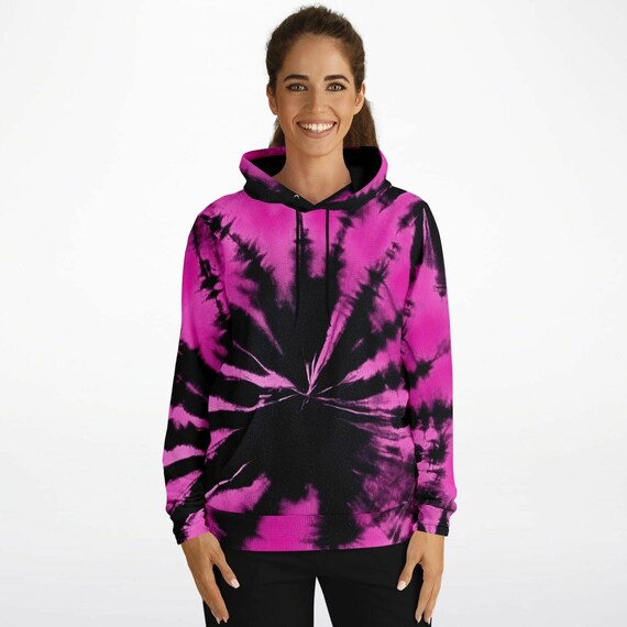 Black and Pink Tie Dye Hoodie Pullover Men Women Adult Aesthetic Graphic Cotton Hooded Sweatshirt With Pockets Designer Plus Size Etsy