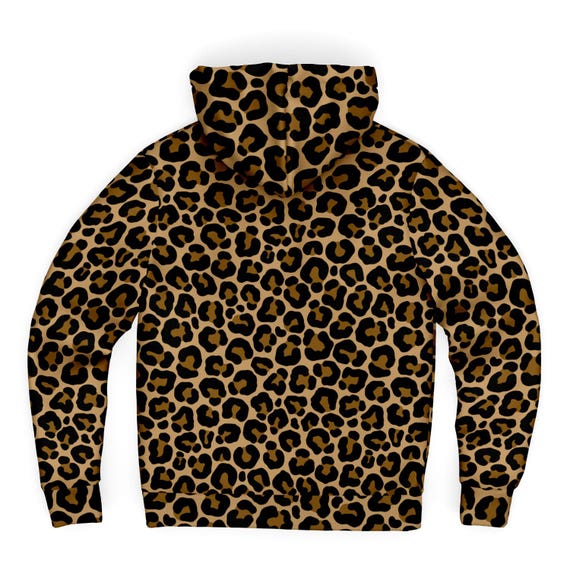トップス YOUHEE LEOPARD HOOD ZIP-UP BROWN Leopard Zip up Fleece Lined Hoodie, Animal Print Brown Cheetah