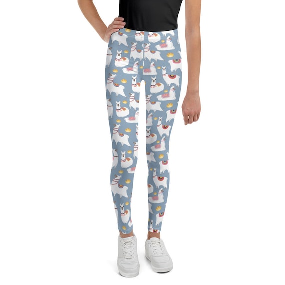 Llama Print Girls Leggings 8-20, Blue Youth Teen Cute Tween Printed Kids  Yoga Pants Graphic Fun Tights Gift Daughter -  Canada