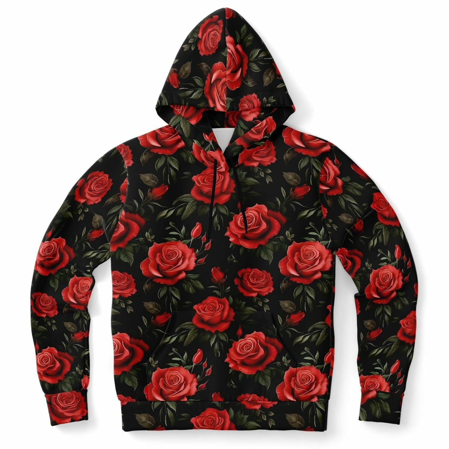 Red Roses Hoodie Black Floral Flowers Pullover Men Women Adult Aesthetic Graphic Cotton Hooded Sweatshirt With Pockets Etsy UK