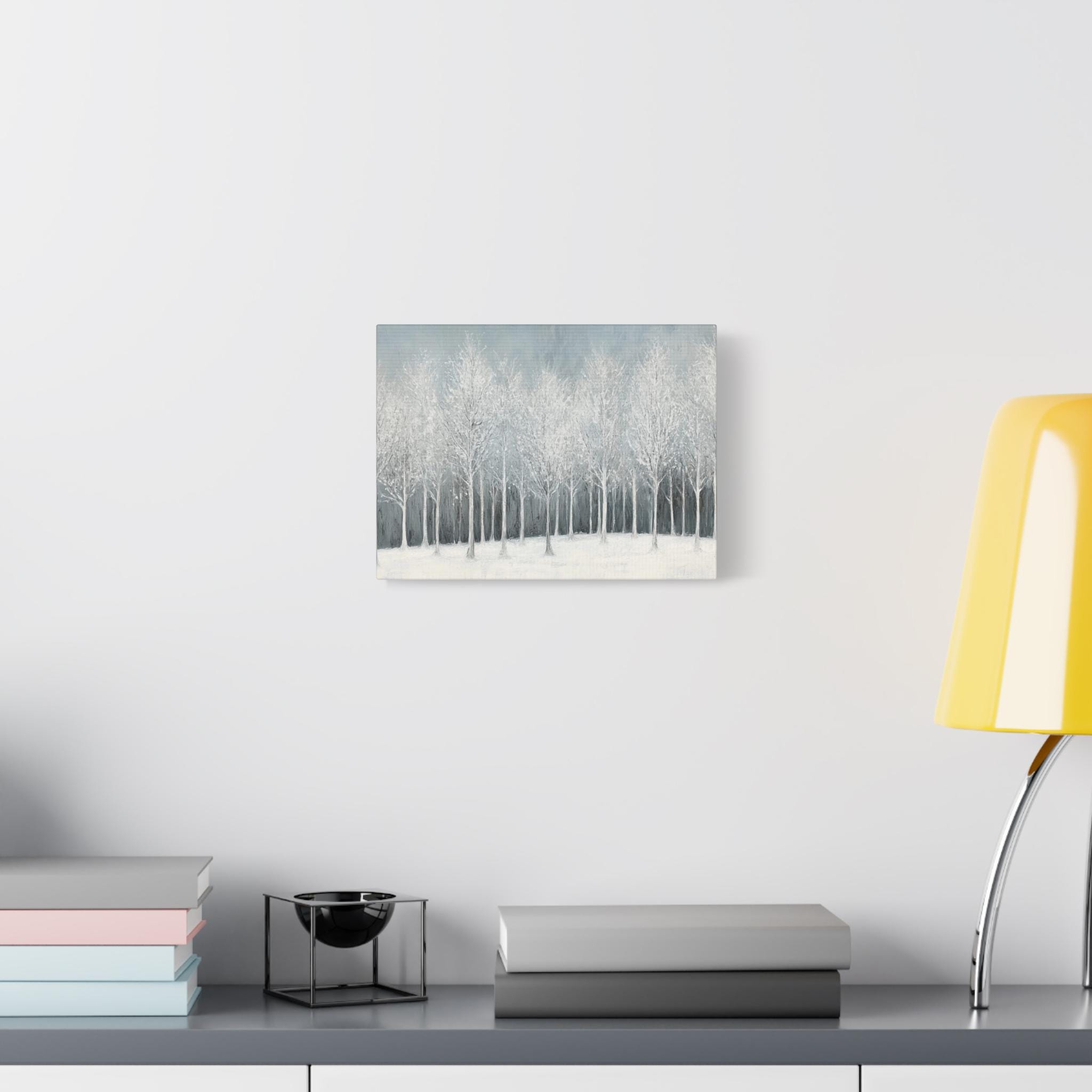Winter Scene of Trees Canvas Gallery Wrap, Snow Frost Wall Art Print ...