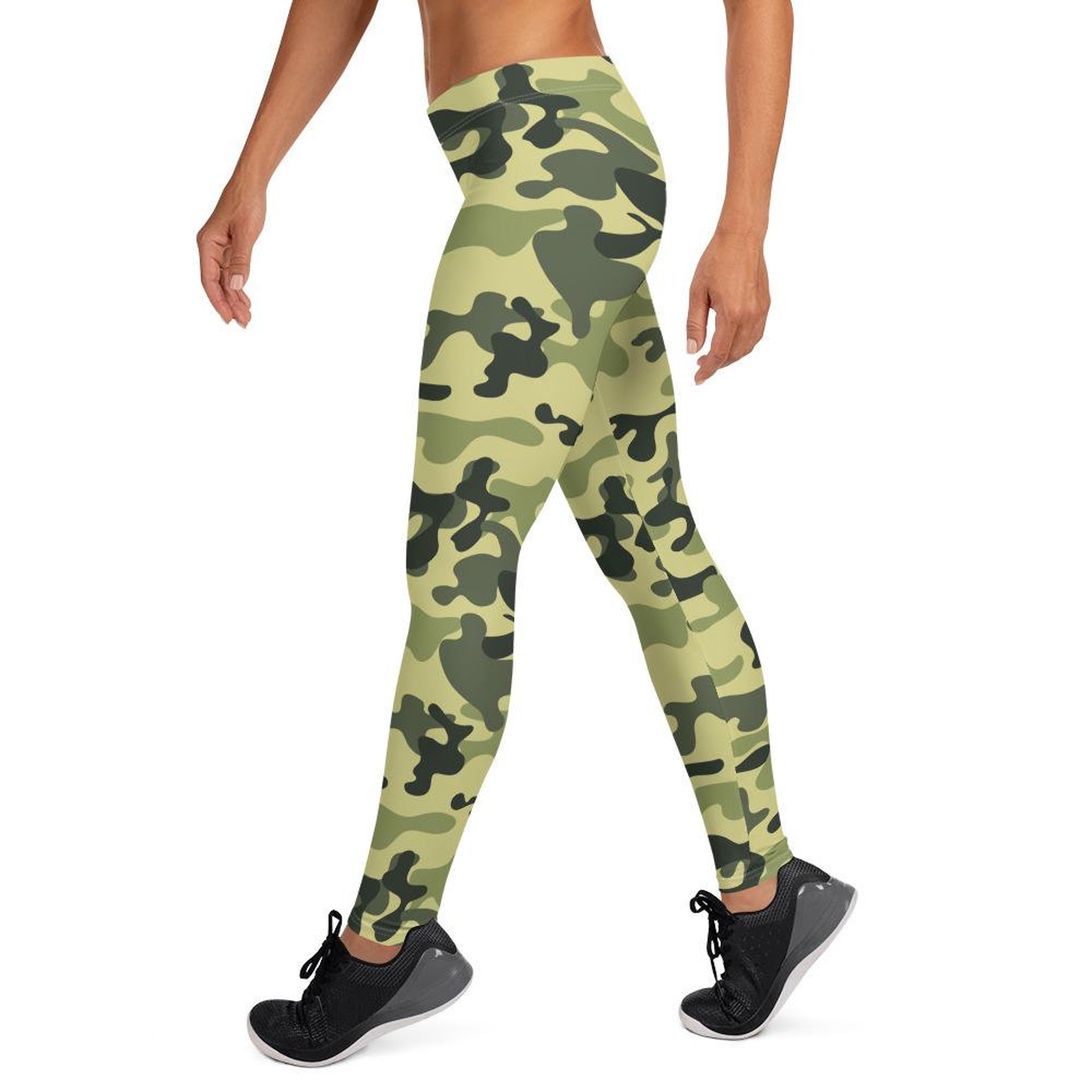 Green Sand Army Camouflage Workout Pants Womens Leggings Camo Etsy