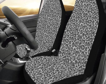 Katzen-Druck Auto-Kopfstützenbezug 2 Stück | Universeller Sitzschutz Für Autos & LKWs – Schwarz