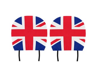 Funda para reposacabezas de asiento de coche con bandera de la Unión Jack (2 uds), Protector de silla con estampado de Inglaterra, Reino Unido, para camión, SUV, furgoneta, vehículo, decoración automática