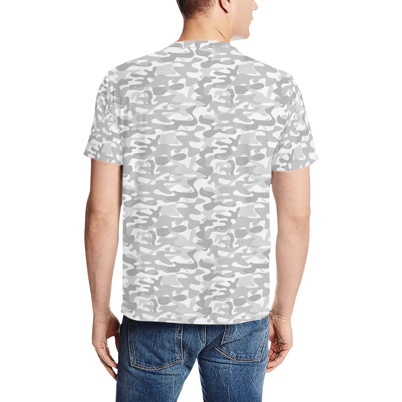 トップス MAZZ t-shirt white/camo White Camo Tshirt, Light Grey Camouflage Print Designer