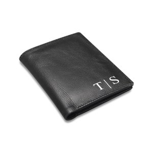 Benutzerdefinierte Männer Brieftaschen, personalisierte Initialen Monogramm Jungs Kartenhalter Wächter Herren Schlank Dünn Bi Falten Luxus Minimalist Trauzeuge Ehemann Geschenk