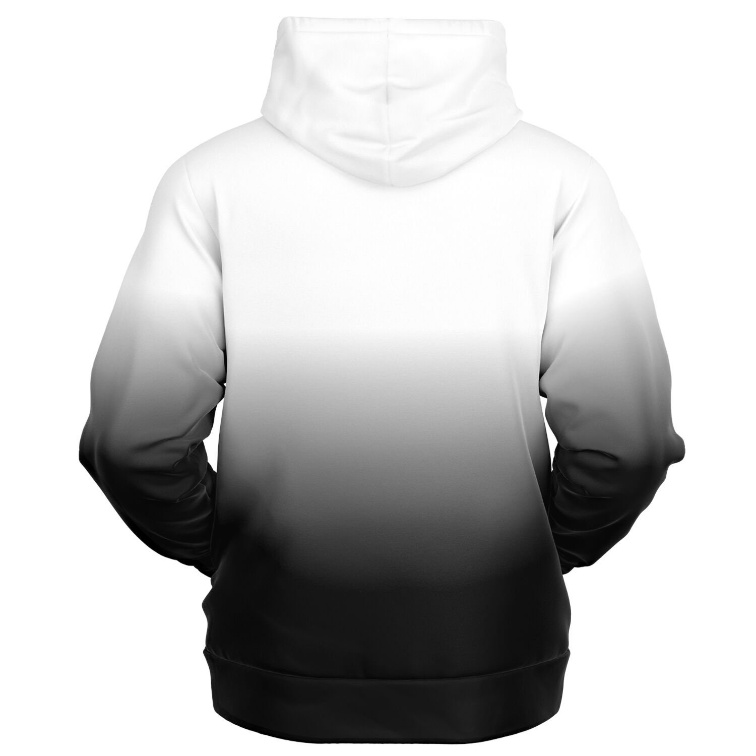 Black White Ombre Zip up Hoodie, Gradient Tie Dye Zipper Pullover  