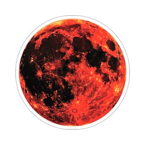 Red Blood Sticker Decal, Planet Lunar Halloween Art Vinyl Laptop Waterbottle Tumbler Car Waterproof Bumper Clear Aesthetic Die Cut Wall