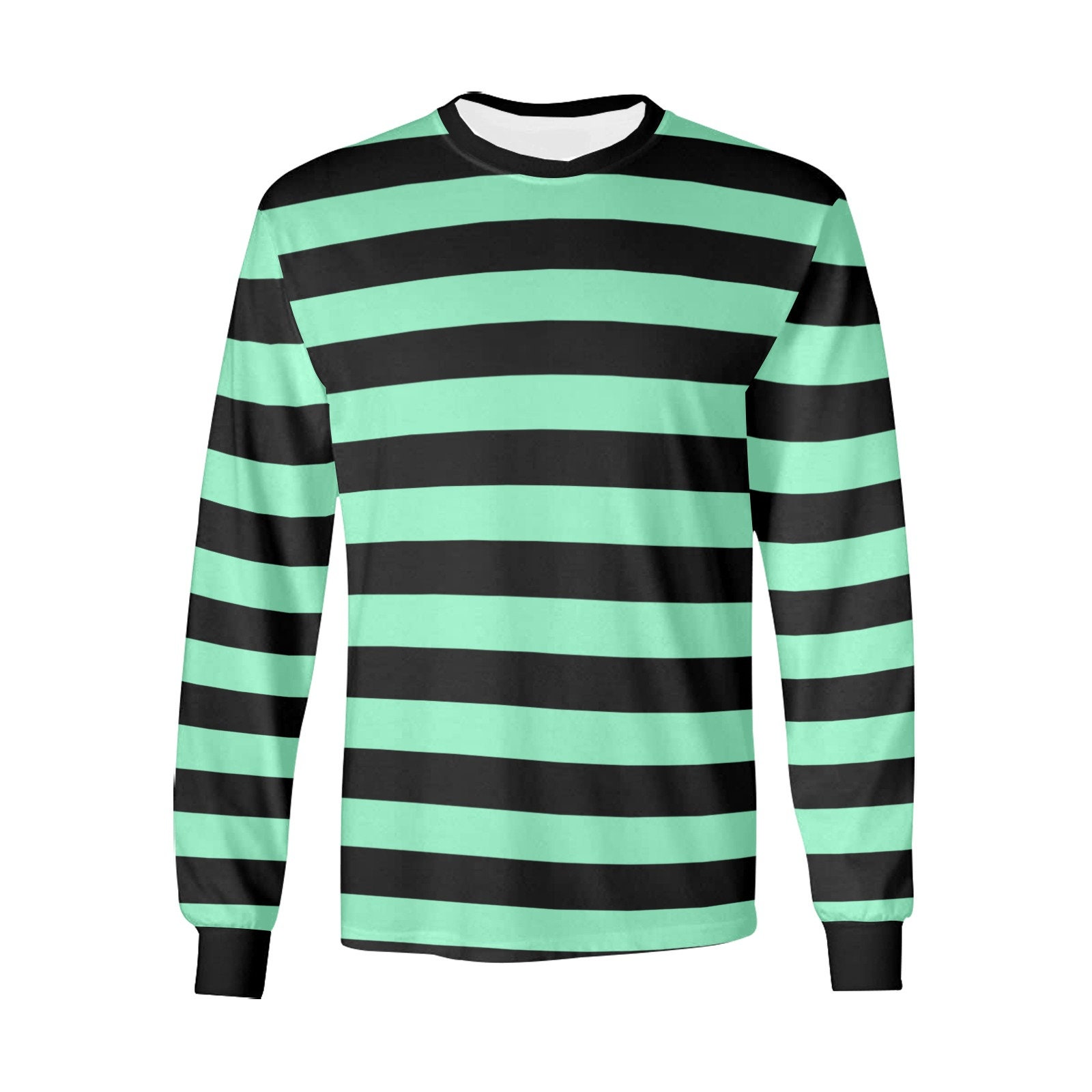Black Green Men Long Sleeve Striped Tshirt Graphic Vintage Retro Broad Stripes Crewneck Unisex Women Designer Tee Etsy UK