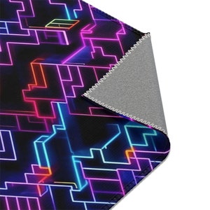 Arcade Area Rug Carpet, 80s Neon Gaming Home Floor Decor Chic 2x3 4x6 3x5 Designer Kids Room Accent Decorative Bedroom Mat