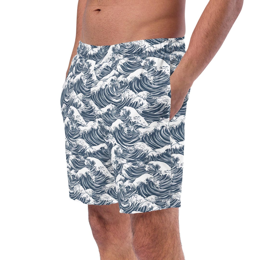 F Plus R Herren-Badehose Mit Denim-Look – Kordelzug, Für Strand, Schwimmen & Wassersport