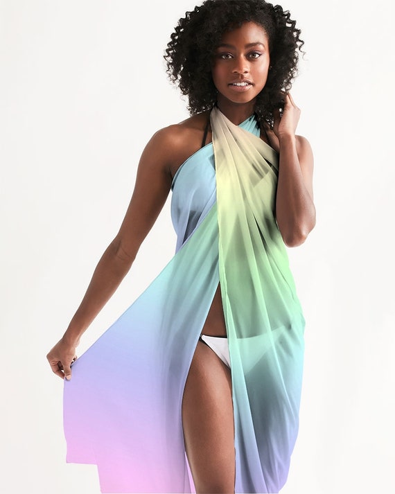 Pastel Ombre Swimsuit Cover up Women, Rainbow Tie Dye Pink Wrap Front  Sarong Bikini Bathing Suit Beach Sexy Long Flowy Skirt Coverup -   Finland