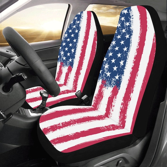 Usa America Flag Car Seat Covers 2 Pc Us Red White Blue - American Flag Car Seat Covers Usa America Flag Car Seat Covers 2 Pc Us Red White Blue - American Flag Car Seat Covers