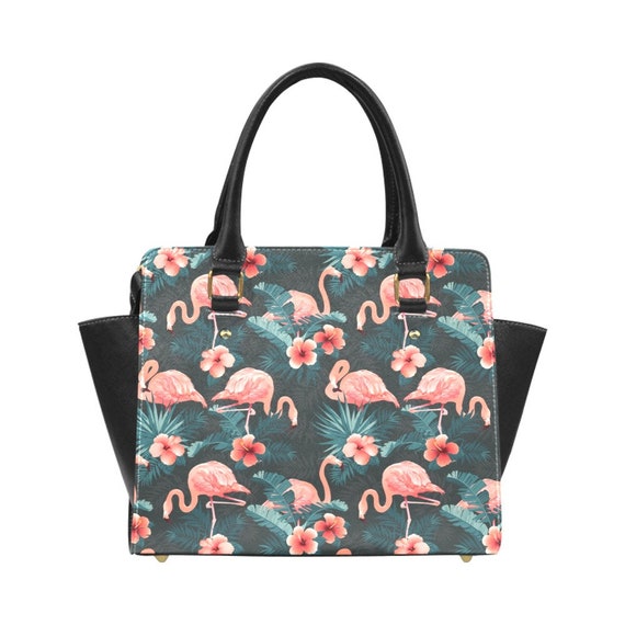 Retro handbag, vintage handbag, Flamingo