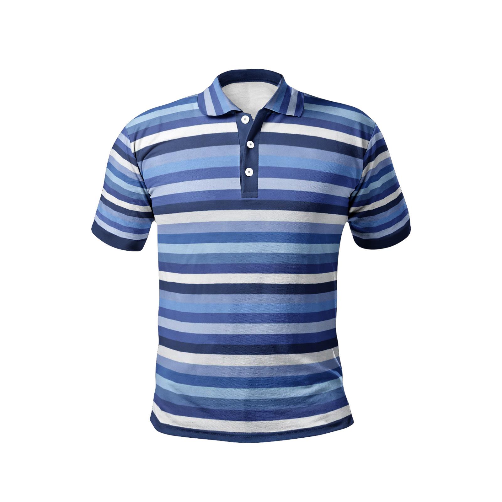 Men's Horizontal Striped Polo Shirt - Etsy