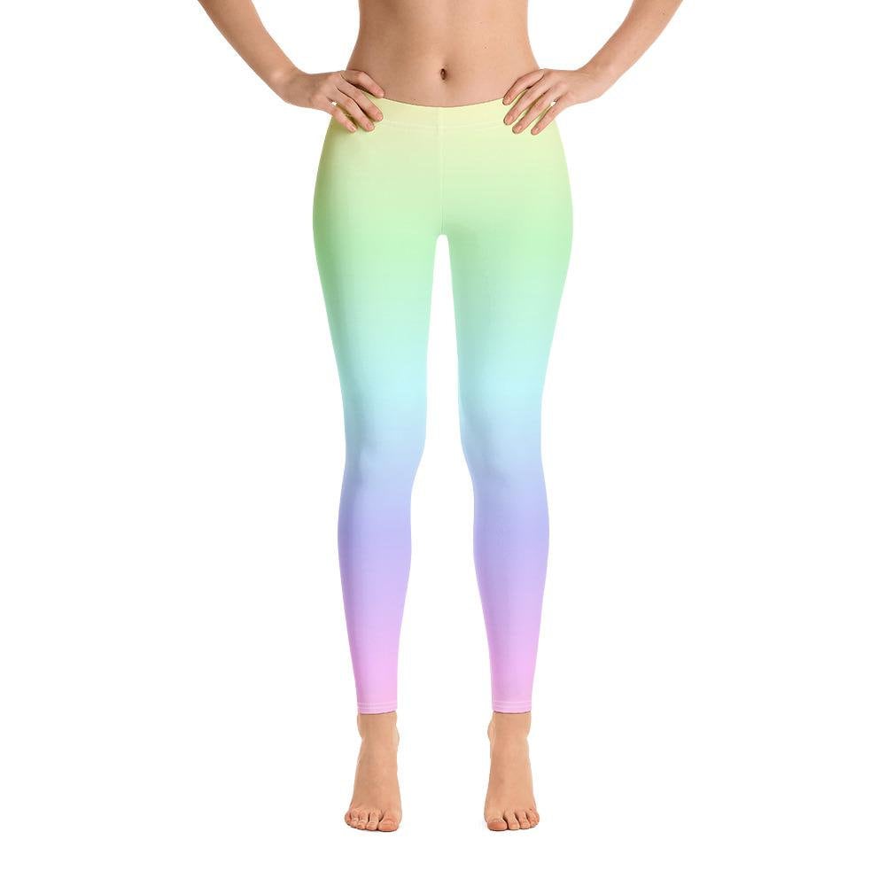 Pastel Rainbow Leggings, Tie Dye Leggings, Pastel Yoga Pants