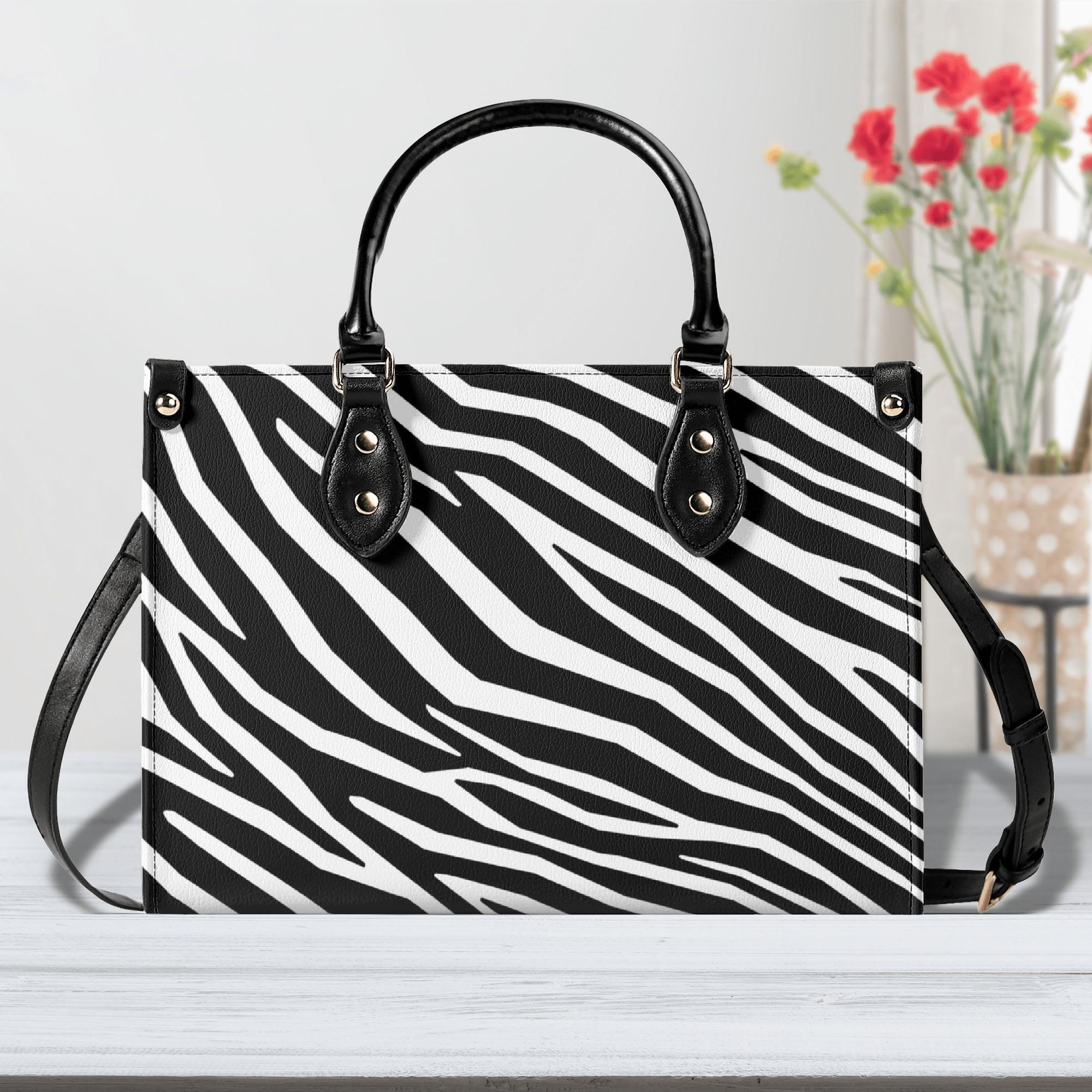 Zebra Shoulder Purse, Animal Print Black White Crossbody  display picture 2