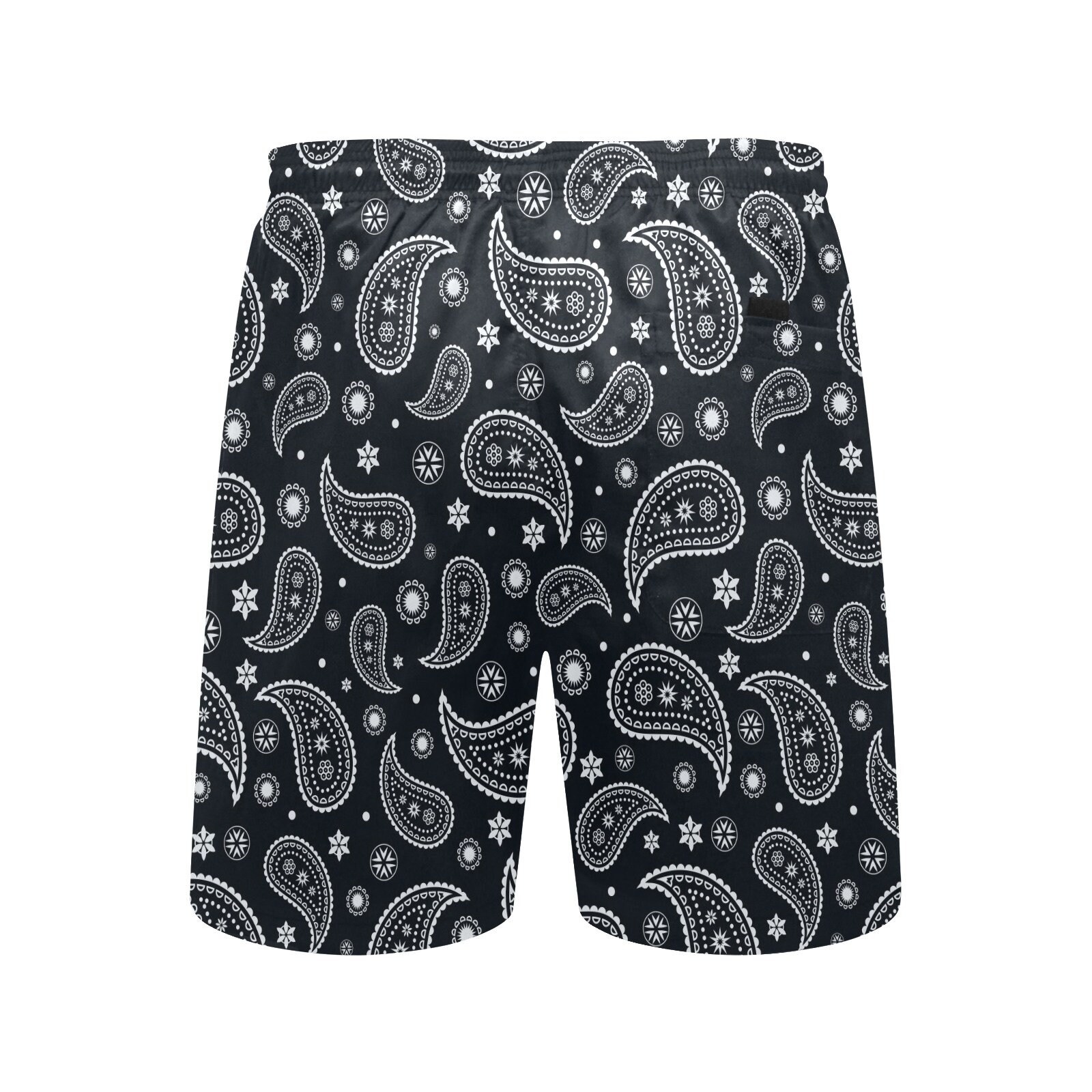 black bandana swim trunks