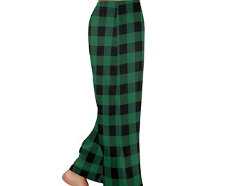 Green Buffalo Plaid Men Pajamas Pants, Black Tartan Check Christmas Xmas  Satin PJ Pockets Sleep Trousers Couples Matching Trousers Bottoms -   Israel