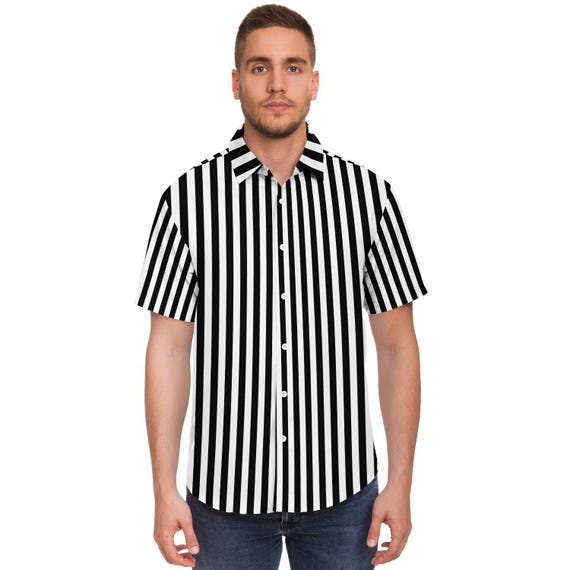 white and black striped dress shirt Thomas Mason Luxury Black and White Bengal Stripe Shirt