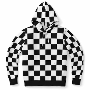 Black and white plaid hoodie online