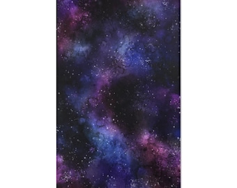 Galaxy Space Area Rug Carpet, Stars Universe Blue Dark Purple Gamer Home Floor Decor Boho Kids Room Interior Design Washable Accent Patio